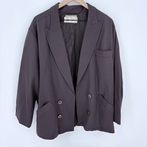 Claude Barthelemy Brown Blazer Made In France Size Large 100% Wool VTG